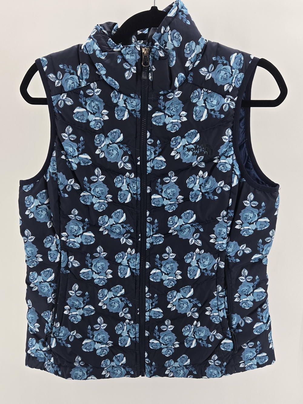 The North Face | 550 Down Flare Puffer Vest - Blue Floral